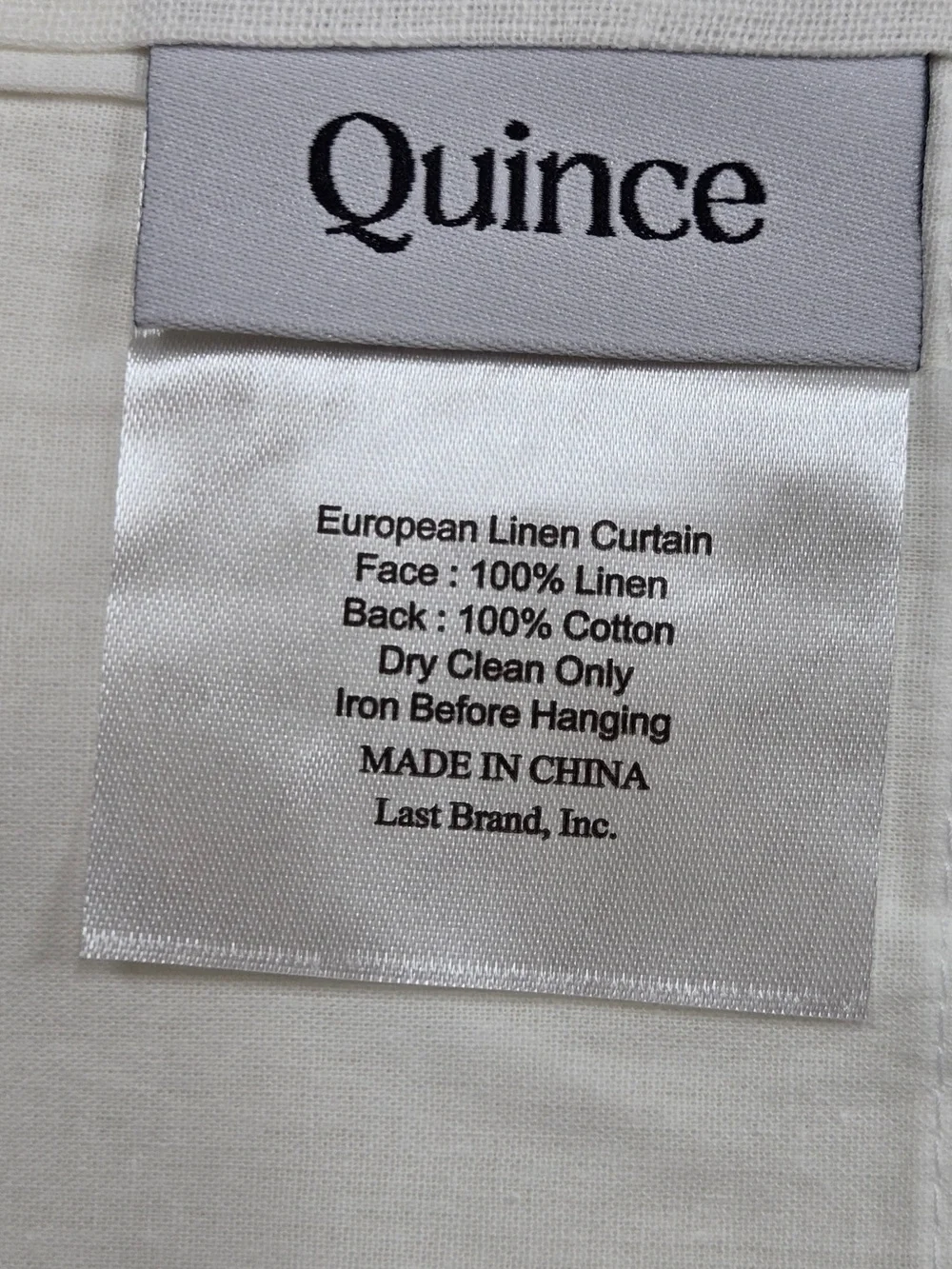 NWT QUINCE Set Of 2 48x84 European Linen Curtains White 9526